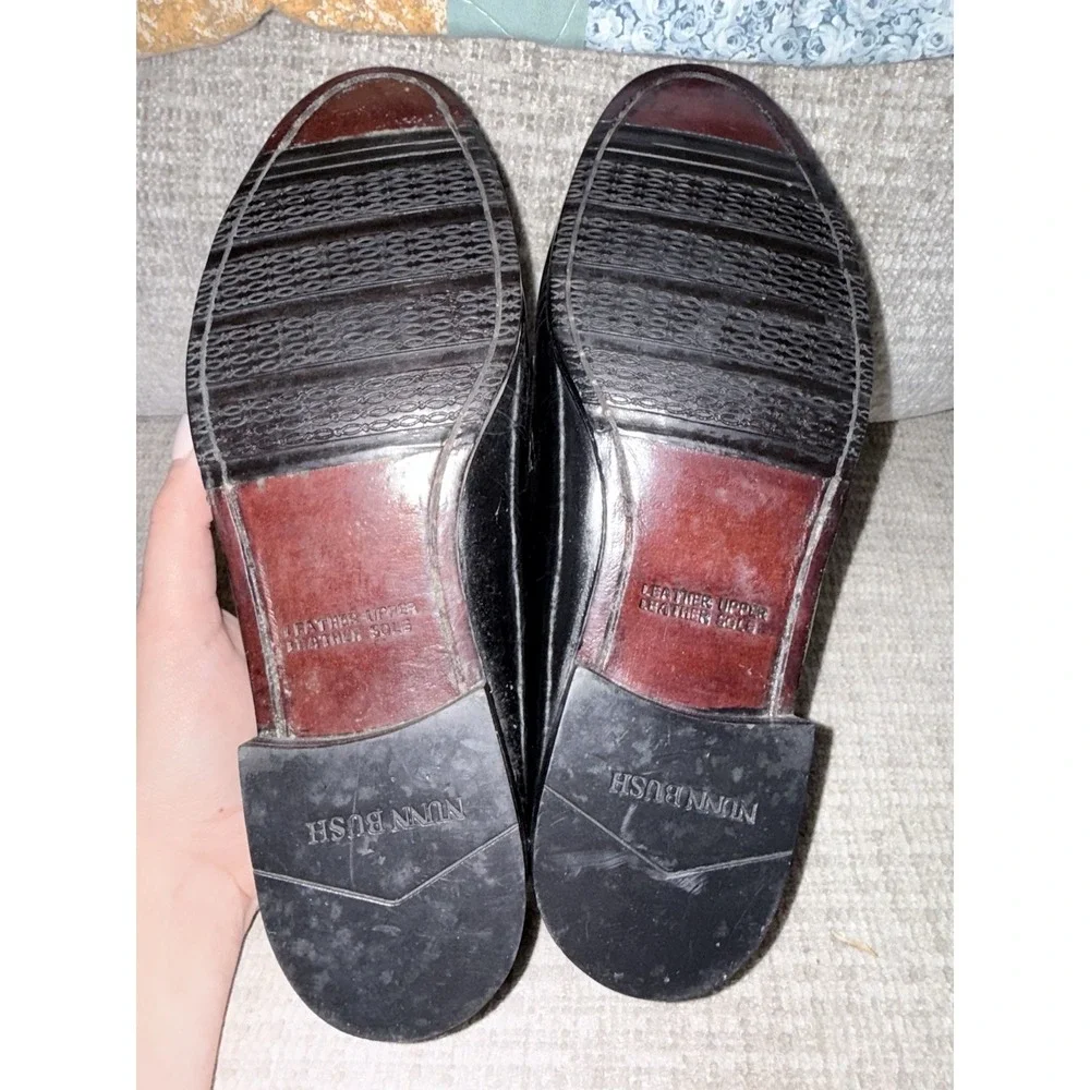Vintage Men's 8 W Black Nunn‎ Bush Tasseled Leather Dress Loafers India Classic